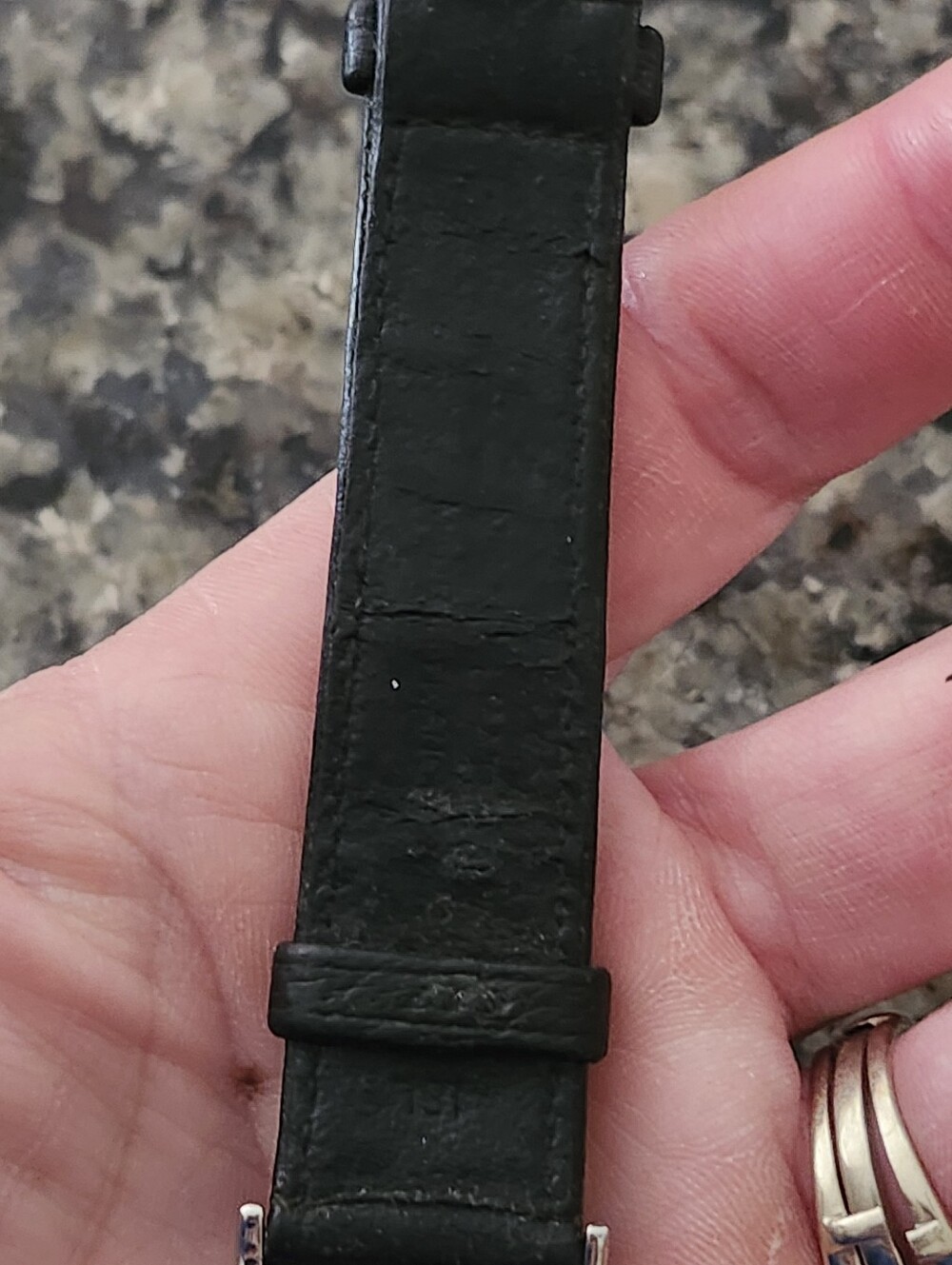 Vtg 90's Tiffany & Co. White Dial Black Leather Strap Watch - Picture 9 of 16